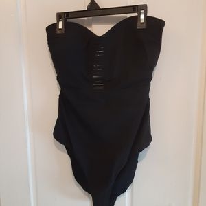 Black one piece bathing suit